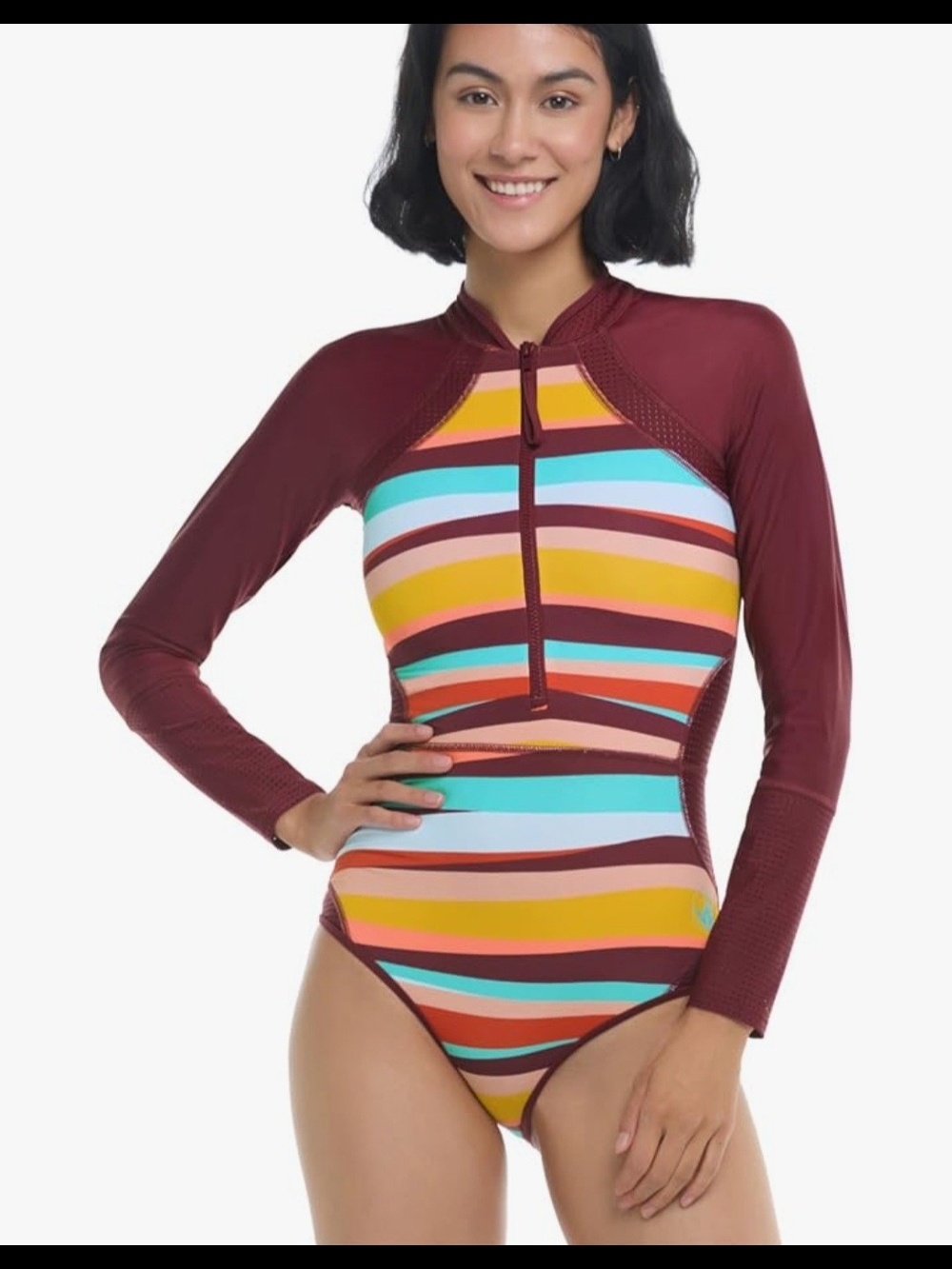Body Glove Paradise Paddle Suit Long-Sleeve One-Piece SPF Colorful Swimsuit